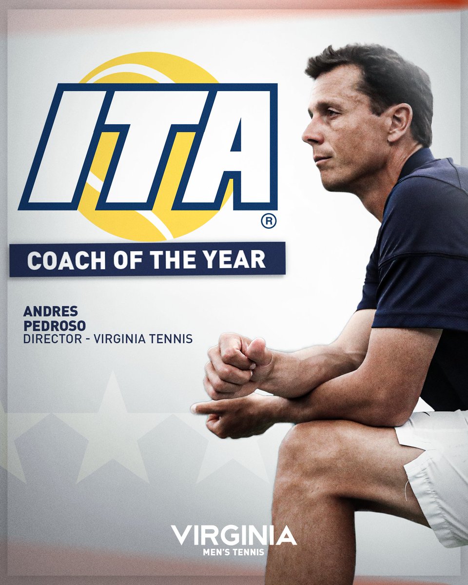 UVAMensTennis's tweet image. ℕ𝔸𝕋𝕀𝕆ℕ𝔸𝕃 ℂ𝕆𝔸ℂℍ 𝕆𝔽 𝕋ℍ𝔼 𝕐𝔼𝔸ℝ, again.
Congratulations to Andres Pedroso, the Wilson/@ITA_Tennis National Coach of the Year #GoHoos⚔️
🔗virginiasports.com/news/2023/06/1…