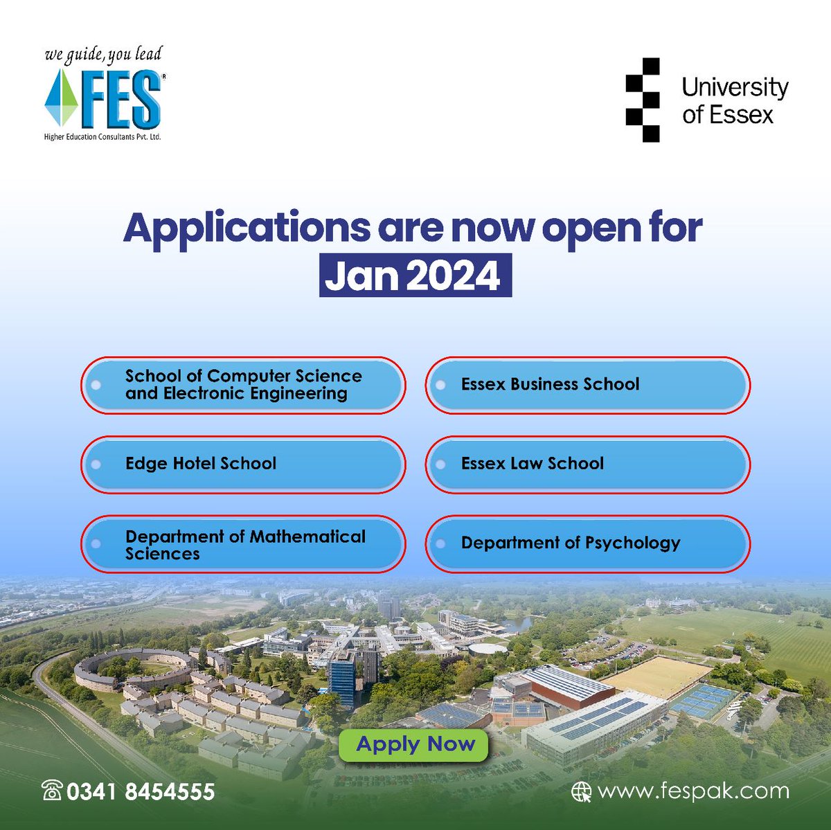 University of Essex, #UK provides a path to unlock your educational opportunities. Applications are now open for the January 2024 intake.

📞03418454555

#fes #fesconsultants #studyabroad #StudyinUK #UnitedKingdom #studyvisa #education #bachelors #masters #internationaleducation