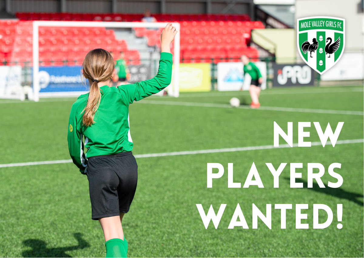 COME JOIN US! 

Looking to strengthen ahead of next season:
U9s (School Yr 4, Sept 2023)
U13s (Year 8 )
U14s (Year 9)
U16s (Year 11)
U18s/Womens (6th form+)

Fri training at Meadowbank Stadium in #Dorking &amp;  Sun matches 
#affordable #AllGirls #AllAbility #AllWelcome #Grassroots