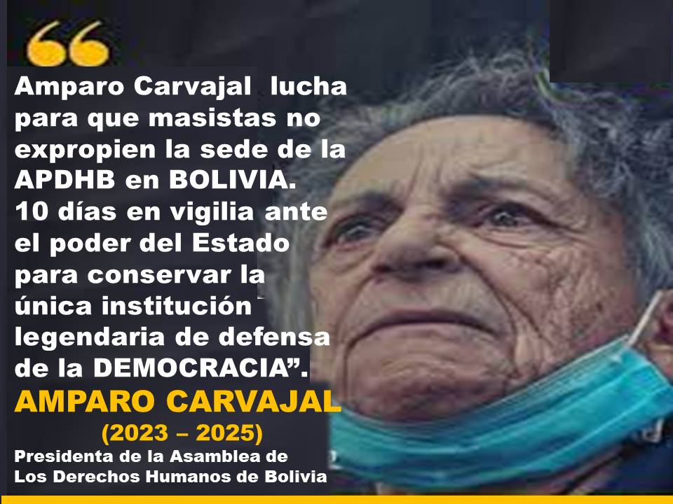 Por favor, únete a nosotros y ayúdanos a enviar un mensaje de apoyo, fe y esperanza en este momento difícil. #NoLosDejemosSolos
#AmparoCarvajal
#DerechosHumanos
#APDHB
#Bolivia
#ONU