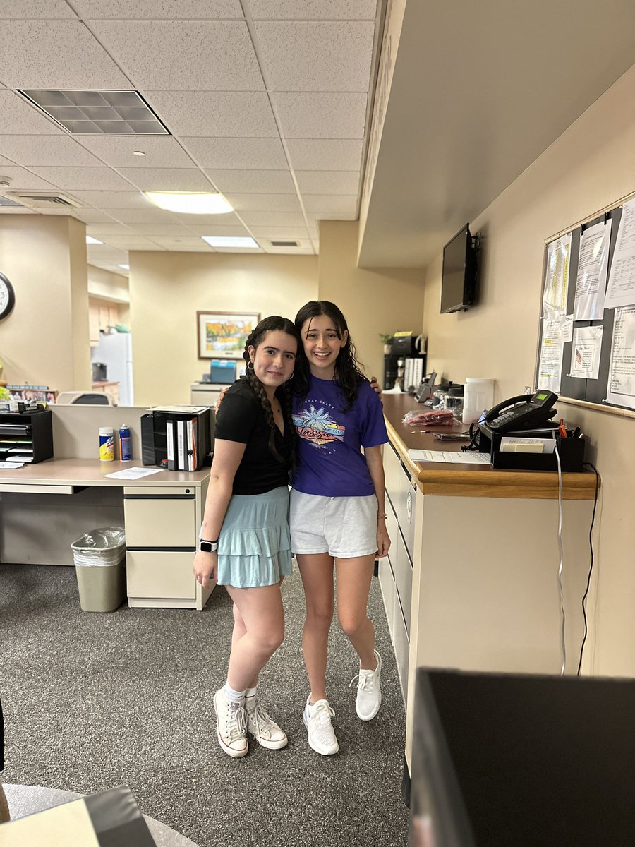 The changing of the Morning Announcements guard. Julia was a great “A” Day announcer and she’s training Anna to be equally as good! #Tohickon #CBSD #ThankYou