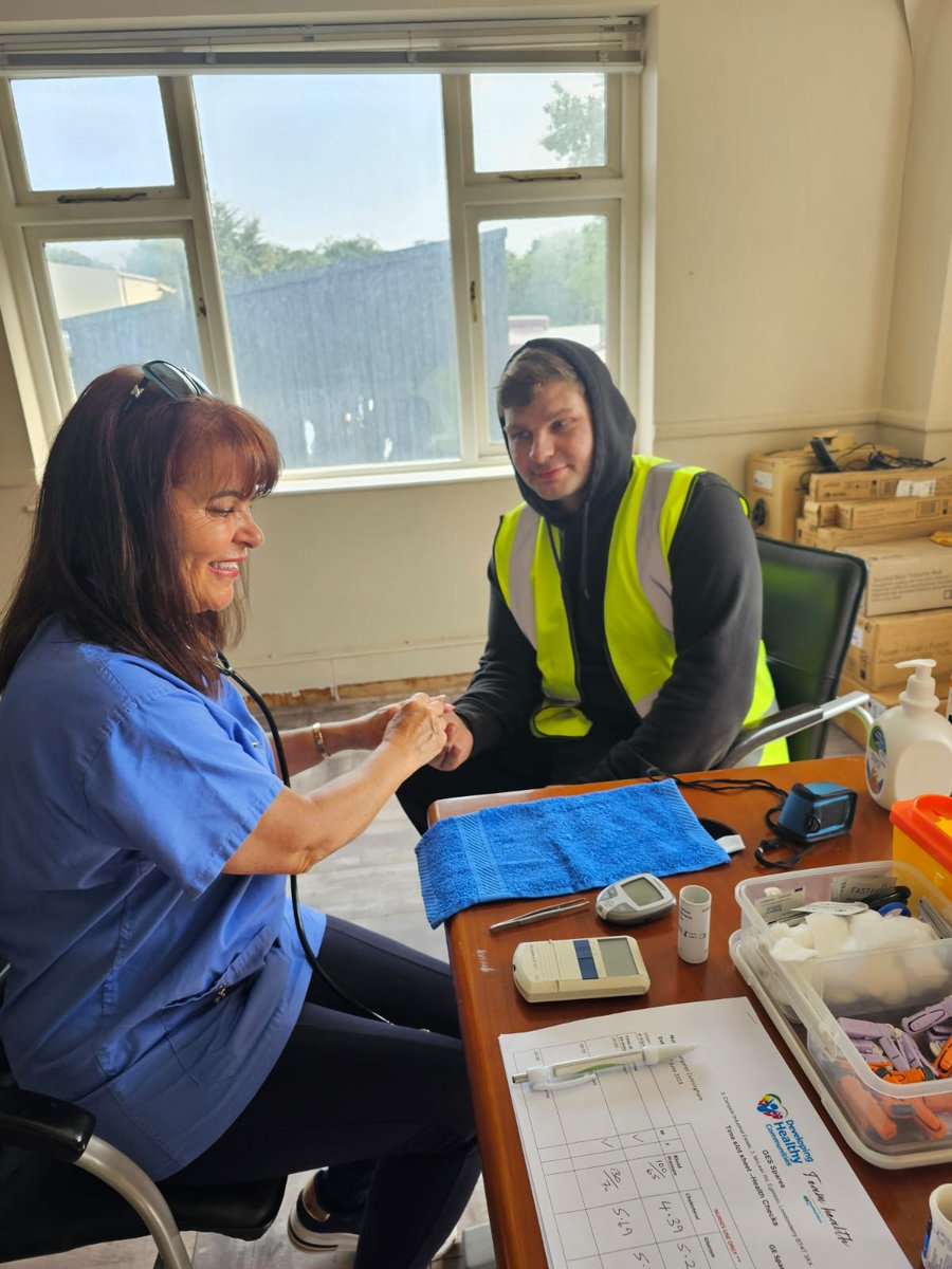 HealthWorkNI1's tweet photo. Our registered nurses delivering health checks today @GES_LTD 
You should contact us today to organise your workplace teamhealth@dhcni.com or visit the website from the link  below 👇
https://t.co/AxuObX7eyO

#teamhealth #healthchecks #workplacehealthOur https://t.co/VTMFMoPPVm