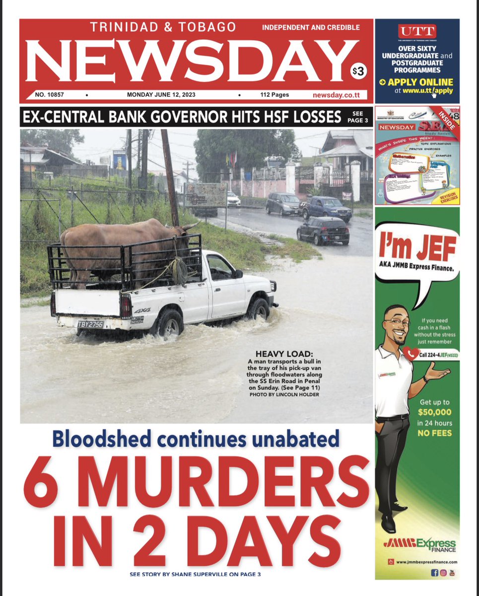 Today’s Front Pages 📰

Monday 12th June, 2023

#TrinidadandTobago
