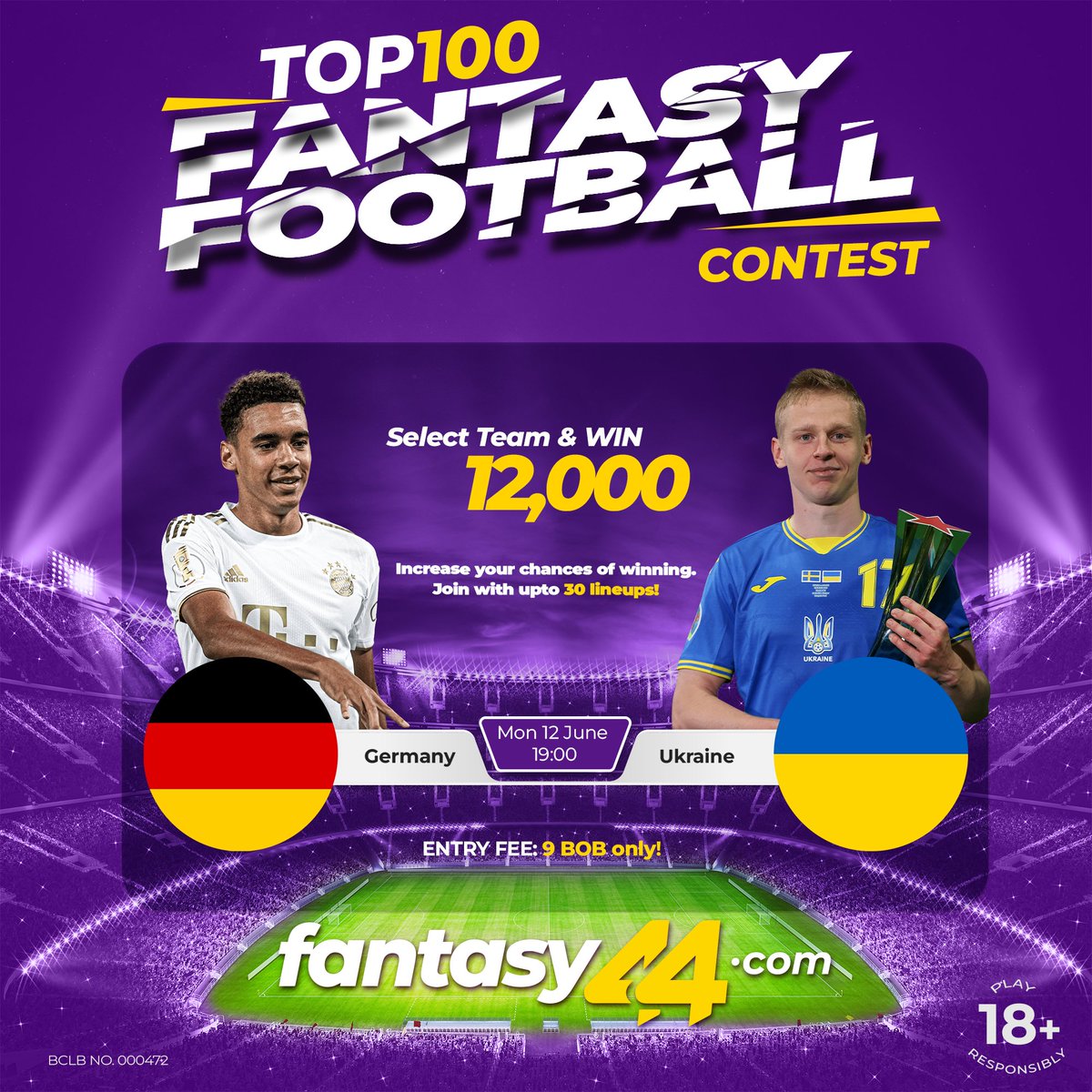 Fantasy44Ke's tweet photo. 🚨Leo tunajoin contest na 9 BOB tu! Utakosa kujoin why?
Germany 🆚 Ukraine🔥
PANGA TEAM yako USHINDE hadi KES. 12,000 on our new Top100 Daily Fantasy Football Mega Contest!🔥
Join with upto 30 teams!
Select Team Now ➡️ https://t.co/D8Z080QCjJ
#Top100MegaContest #Fantasy44 https://t.co/chBoRXiw35