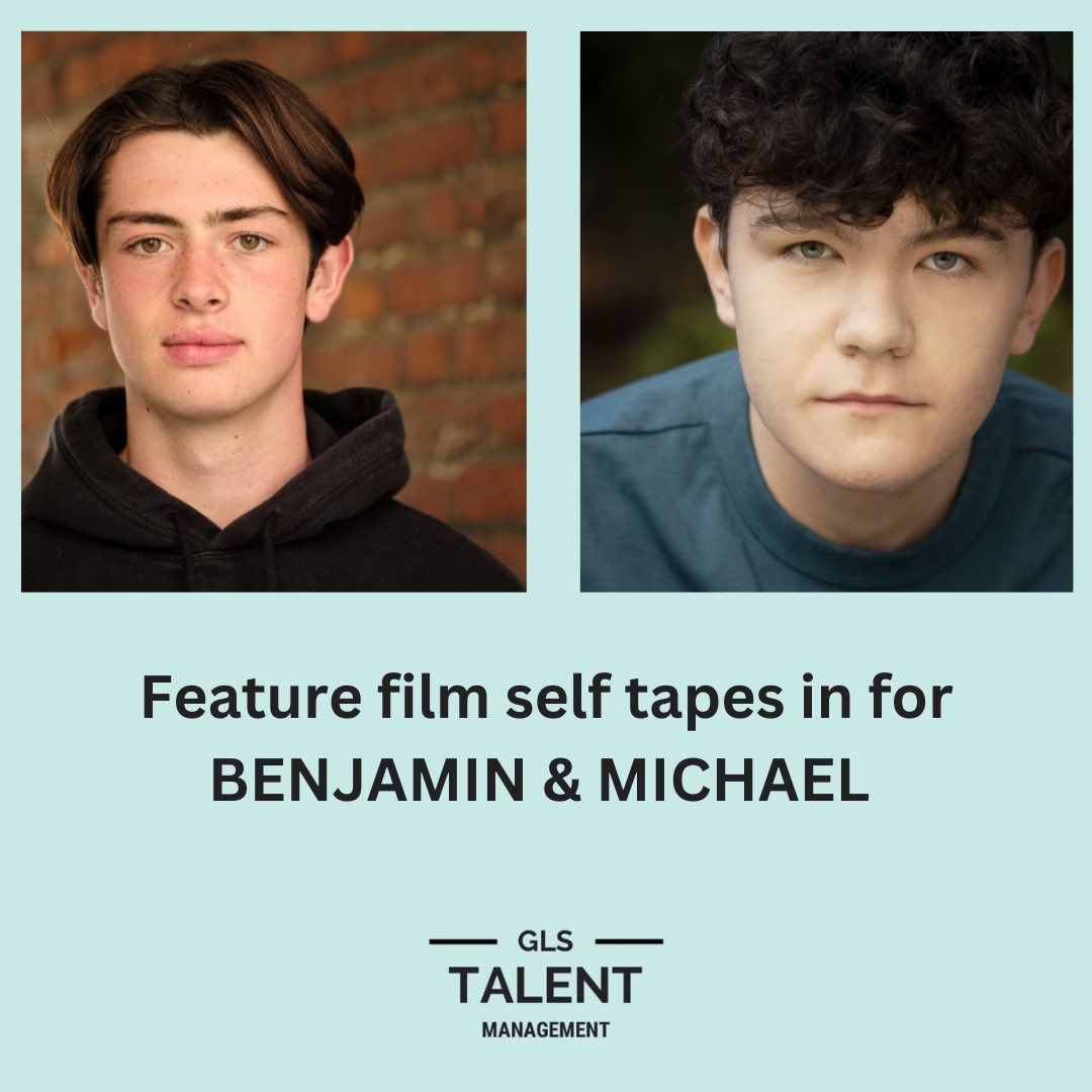 BENJAMIN & MICHEAL have self tape requests in for a feature film. #glstm #selftape #teenactor #featurefilm #outoflicence #beseen #casting #spotlight #glstalentmanagement