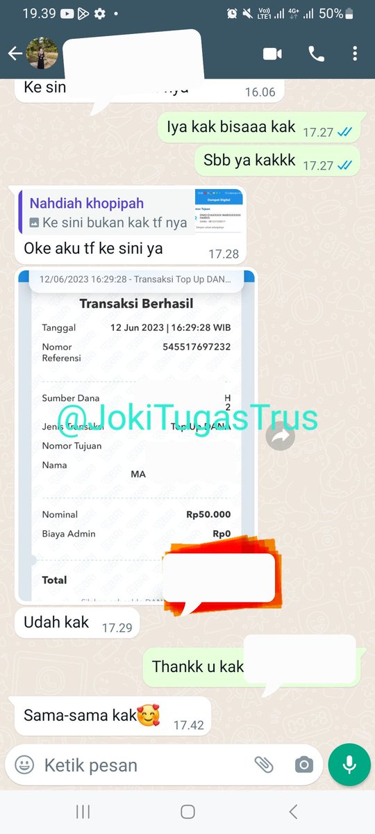 JokiTugasTrus's tweet photo. TESTIMONI JOKI TUGAS SKRIPSI. AYO JOKI SKRIPSI DI AKU, HARGA BISA NEGO. FREE REVISI 1X DARI DOSEN. PEMBAYARAN DILAKUKAN SETELAH FILE DIKIRIM
#jokitugaskuliah #Jokiskripsi #jokitugasmurah #zonauangᅠ #zonajajanᅠᅠᅠ https://t.co/HBNShrfRqq