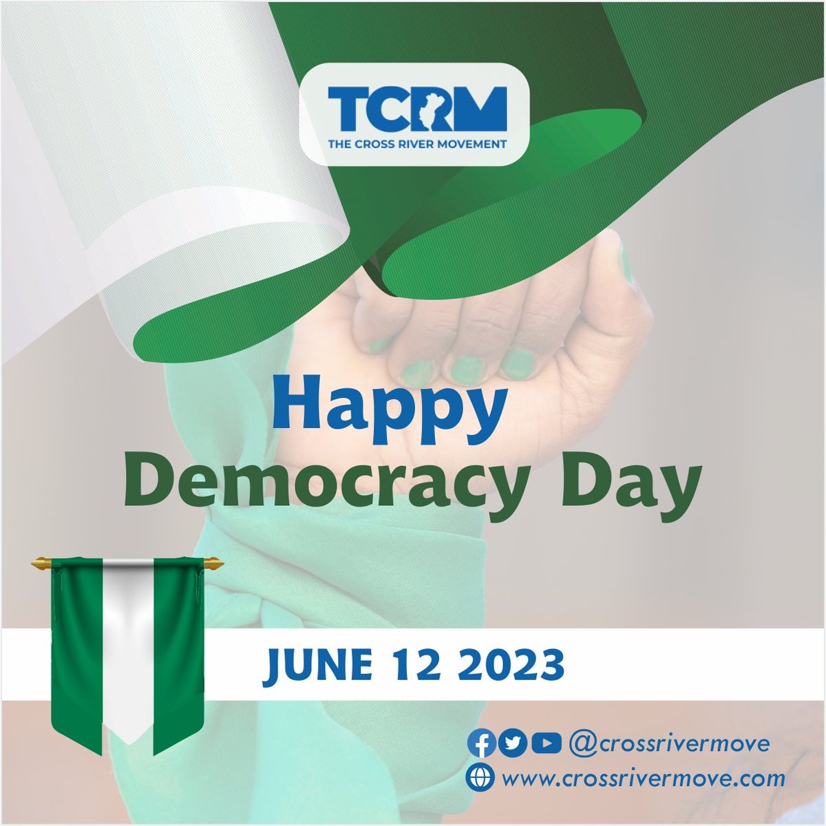 crossrivermove's tweet photo. Happy Democracy Day, Nigeria.

Together, we can bring a better society 😌 ✨️ 🙏 

#TCRM #TheCrossriverMovement #CrossRiver #Calabar #GoodGovernance #InvolvedCitizens #Governance https://t.co/fc6L43d8ak