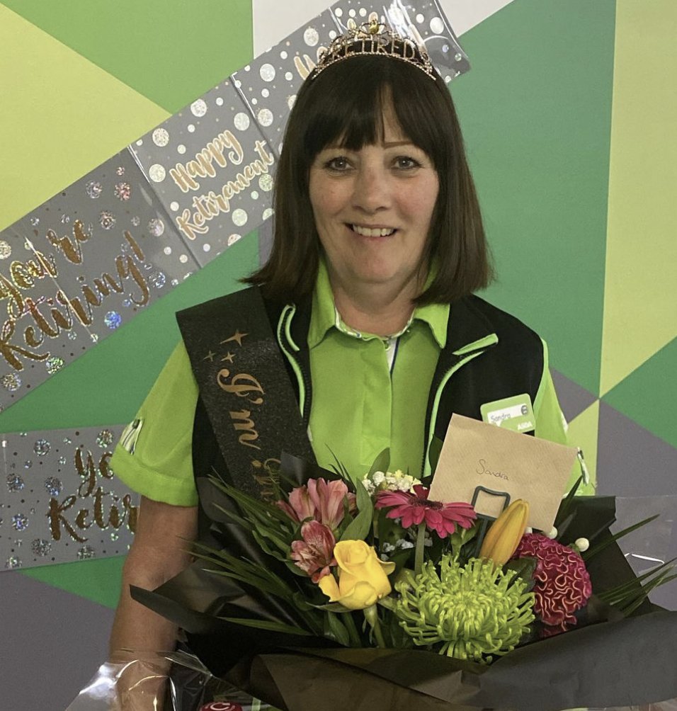 Asda on Twitter "Happy retirement to service colleague Sandra who's