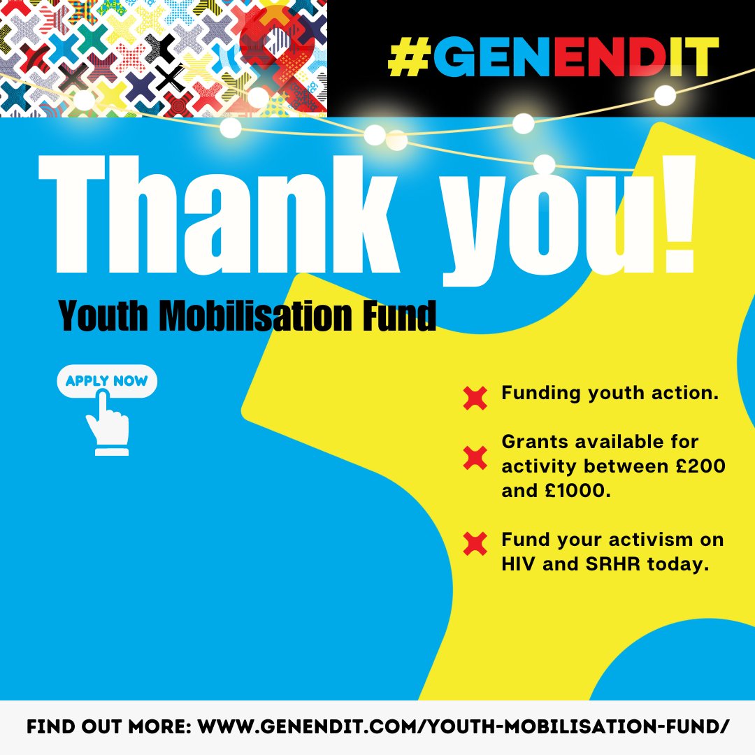 Thank you to EVERYONE who's applied - there will be change #EndAIDS2030 Powering #GenEndIt - there's still time to apply! Share and tag all those who need to see this. Find out more 👇 #YouthMobilisationFund genendit.com/youth-mobilisa… @CTAOP