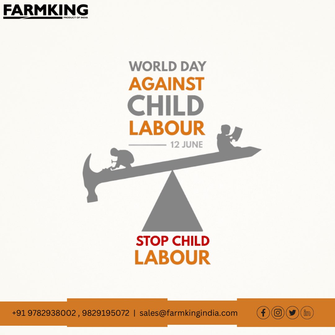 FarmkingIndia's tweet photo. Children deserve freedom, not forced labour

#farm #farming #farmer #farminglife #indianfarmer #agriculture #agricultureworldwide #agro #agrolife #childlabor #childlabourfree #labour https://t.co/BNfRJ7ANl9