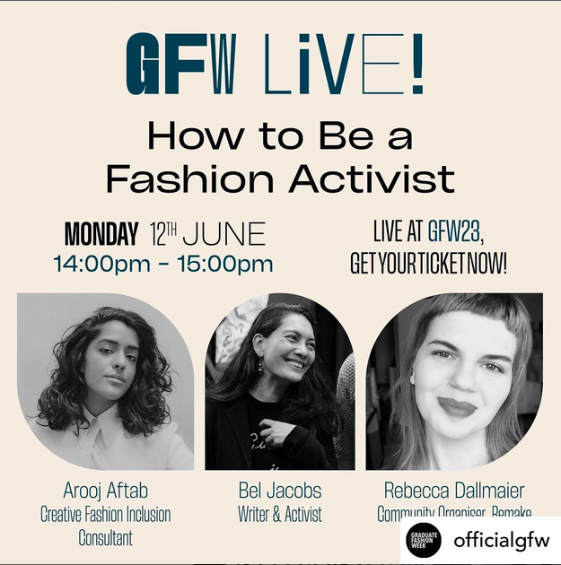 Looking forward to talking fashion activism with <a href="/ItsAroojA/">AROOJ</a> and <a href="/remakeourworld/">Remake</a> Rebecca Dallmaier, at <a href="/OfficialGFW/">GFW</a> later today. Thank you host <a href="/megantldoyle/">Megan Doyle</a> for inviting me!

#fashion #systemchange #degrowth #secondhand #vintage #upcycling #recycling #craft #endanimalagriculture