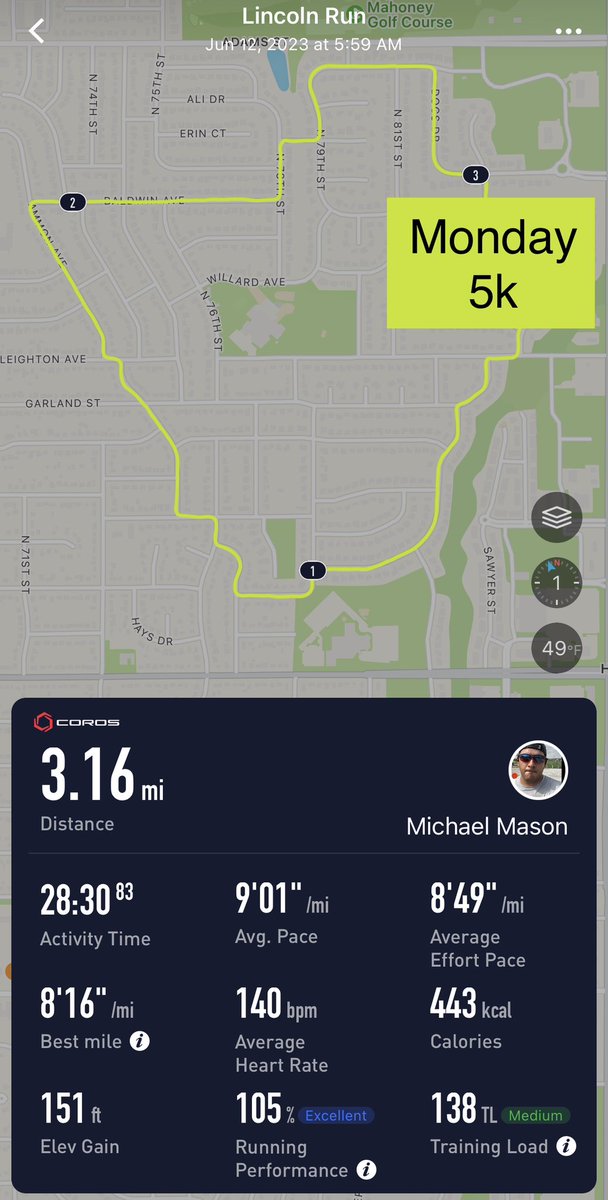 MMasonDCroz's tweet photo. Absolutely fantastic 5k with @np_johnson this morning. Best run I’ve had since before my Achilles setback in November, well before. We killed it! Got faster each mile. #Run #Running #Sub30 https://t.co/ZRxdGrzlfj