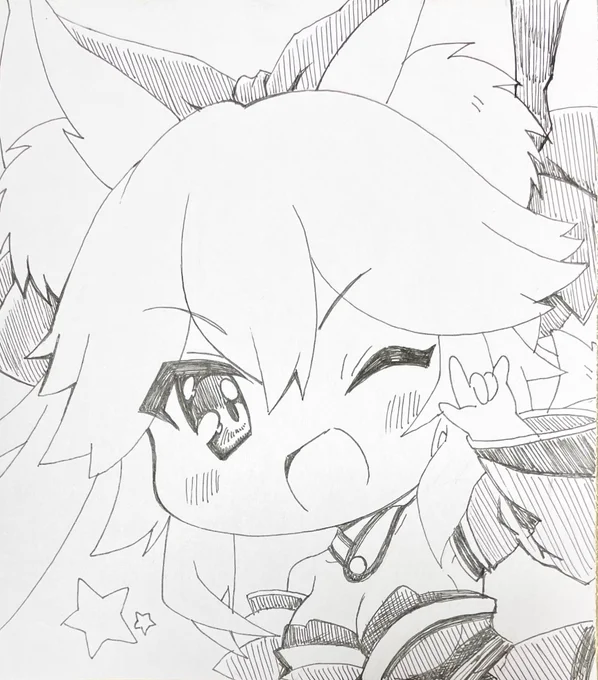 今日のアナログイラスト207日目はFGOの玉藻の前です✨🦊✨