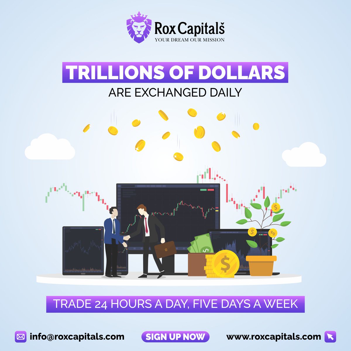 RoxCapitals's tweet photo. Trillions of dollars are exchanged daily.
Trade 24 hours a day, five days a week with Rox Capitals
Happy trading!
#roxcapitals #trading #trade #trader #worldtrade #forextrade #forex #forextrader #forexsignals #profits #tradepro #tradeprofit #tradeexpert #crypto #cryptotrading https://t.co/HRkISSEiH3