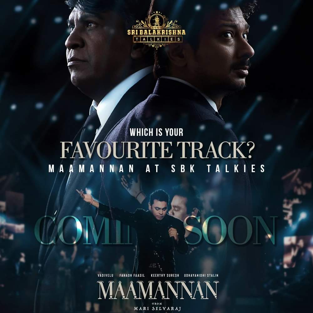 SBKTalkies's tweet photo. Soul-stirring songs from Periya Bhai ARR, who gave such a gem album. Set your Expectations high Official announcement from SBK Talkies
#maamannanaudio #songs #favouritetrack #songs #arrahman https://t.co/L0Rd3l5jOR