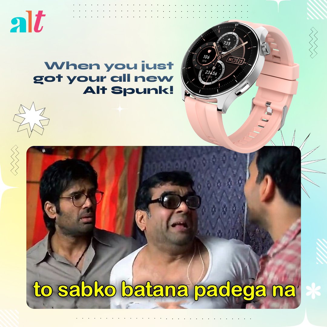 As a proud Indian, you have to show off your newest Alt smartwatch so that the world knows who is the ultimate showstopper!

Check us out here- bit.ly/3LMQizg

#AskSRK #Gadar2Teaser #NeerajChopra #MondayMotivation #WeAreAlt #HeraPheri