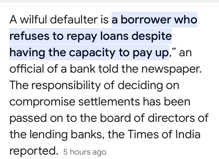 TheFactFindr's tweet photo. What is a #Wilful #Defaulter ? https://t.co/UJ7bX2mePs