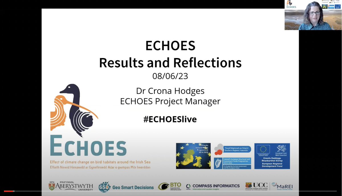 Thank you to everyone who joined us on Thursday 8 June for our final online event. The video recording is now available to view at echoesproj.eu/online-event-r…. #climatechange #curlew #whitefrontedgoose #habitat #EUIrelandWales @BTO_Cymru @AberUni @eriucc @CompassInfo @weGeoSmart