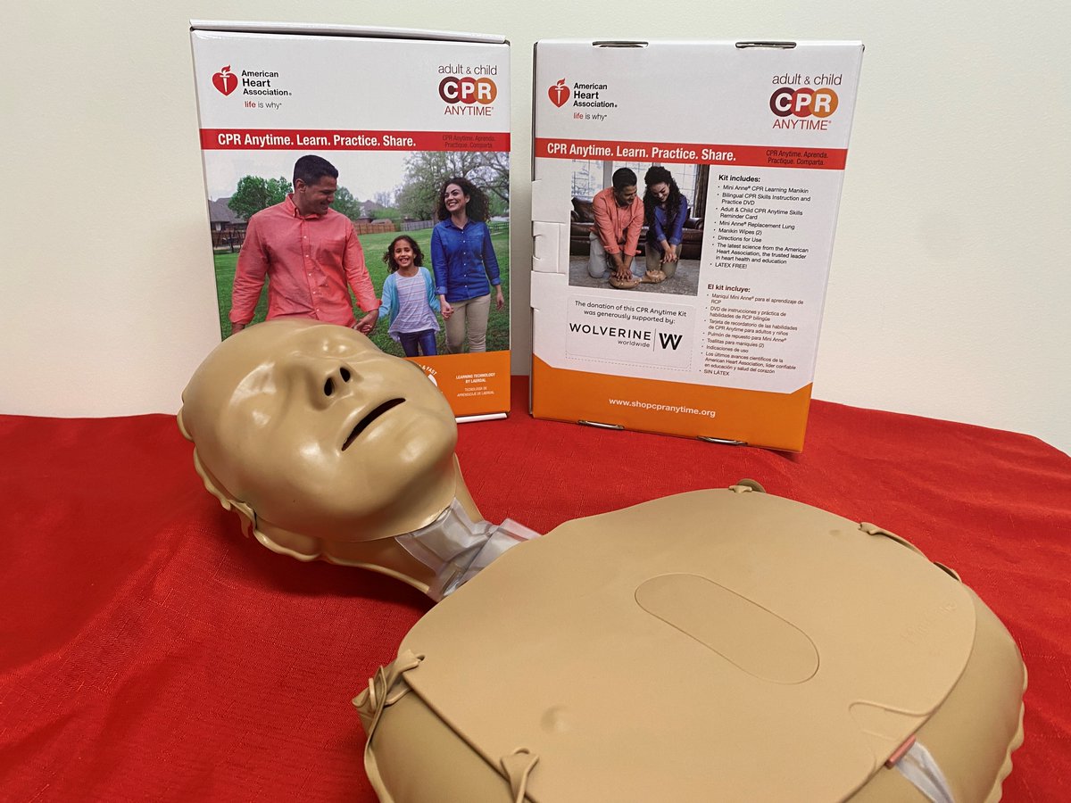 MichiganAHA's tweet photo. Thank you #GrandRapidsGoRed sponsor @WolverineWW for sponsoring 20 CPR anytime kits, placed at @CorewellHealth's @devoschildrens Karl and Patricia Betz Congenital Heart Center. These kits will be provided to congenital heart defect patients and their families. #CPRsaveslives https://t.co/NZN5CgRaau