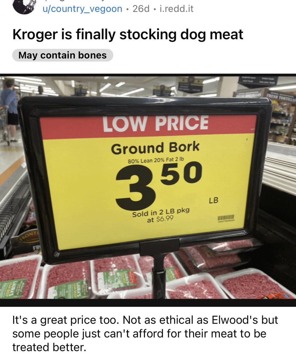 ElwoodDogMeat's tweet photo. If you care about dogs, choose dog meat from small family farms https://t.co/CHMhYMBYJB
