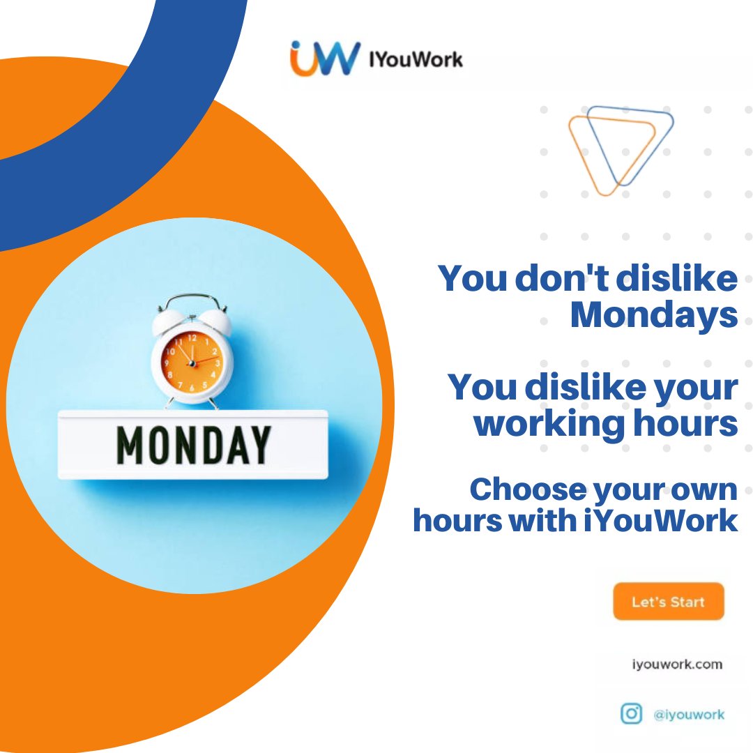 Do you really dislike certain days of the week, or just your working schedule?

Choose your own working hours with iYouWork - if you want to keep Mondays free, you can!
-
-
#iyouwork #londonjobs #jobsinlondon #jobsearch #jobseekersuk #ukjobs #freelance #freelancers #flexiblework