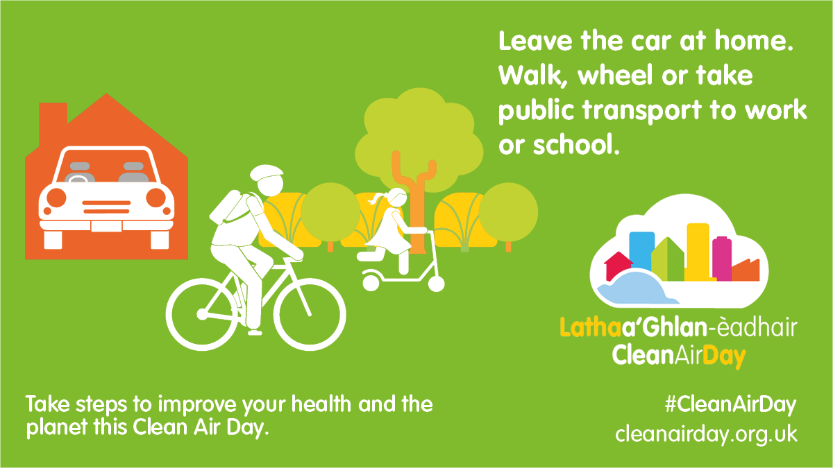 BHACommunities's tweet photo. Save the Date! It is Clean Air Day this Thursday, 15th June.

Did you know that air pollution is the single biggest environmental risk in the UK to public health?

Here are some tips on how you can play your part. 

@BHACommunities @EildonHousing @ScotBordersHA @WaverleyHousing https://t.co/Df6unLWASE