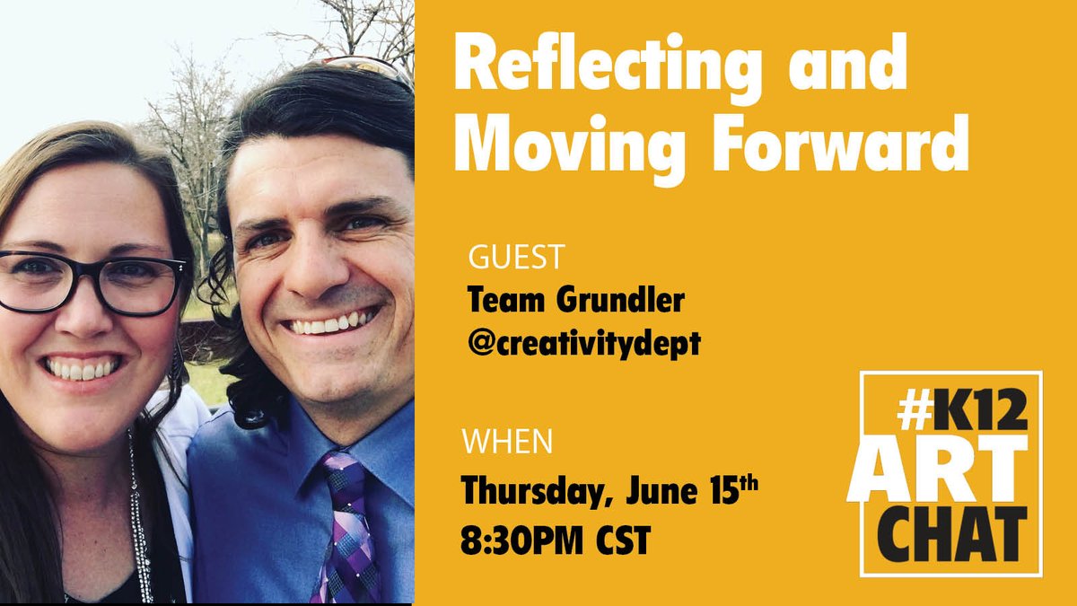 Matthew Grundler (@artguy76) on Twitter photo As good Ts do, #K12ArtChat this week is Reflecting on the chat and deciding how to move forward. Come join us, as this will be the last chat until Aug. <a href="/SchoolArts/">SchoolArts and Davis</a> <a href="/NAEA/">NAEA</a> <a href="/NAEAPreservice/">NAEA Preservice</a> <a href="/AdobeForEdu/">Adobe For Education</a> As good Ts do, #K12ArtChat this week is Reflecting on the chat and deciding how to move forward. Come join us, as this will be the last chat until Aug. <a href="/SchoolArts/">SchoolArts and Davis</a> <a href="/NAEA/">NAEA</a> <a href="/NAEAPreservice/">NAEA Preservice</a> <a href="/AdobeForEdu/">Adobe For Education</a>