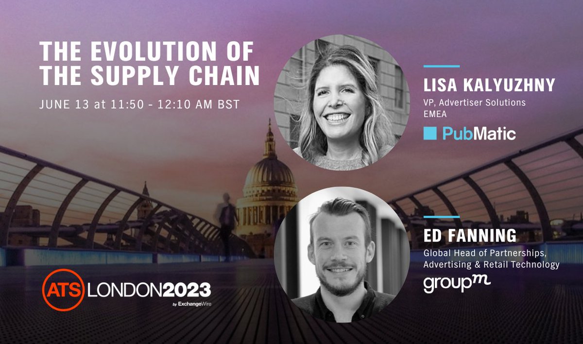 PubMatic's tweet photo. Join our @lisakaly tomorrow at #ATSL23. She will discuss "The Evolution Of The Supply Chain" with Edward Fanning of @GroupMWorldwide. Learn more: https://t.co/0hQLNiSbSx https://t.co/zf5MZbKMV1