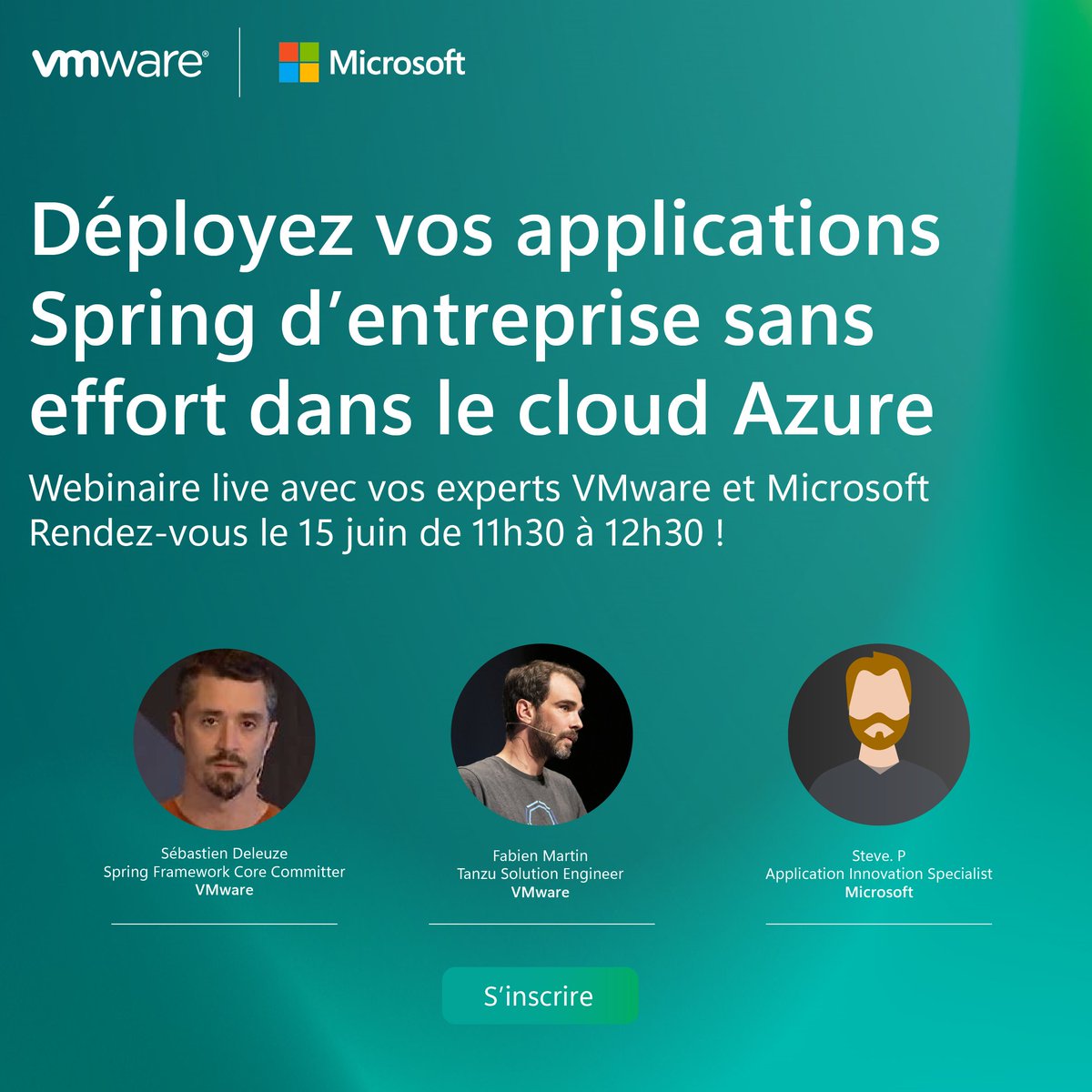 VMware_Fr's tweet image. Vous êtes développeur ? Famillier de #Java et #Spring ? 

Échangez avec les experts @VMware et @Microsoft sur la solution "Azure Spring Apps Enterprise" ☁️

Découvrez comment déployer vos applications Spring sans effort ! Inscrivez-vous ↪️ ow.ly/ouKo50OLCew 

#Cloud #Apps