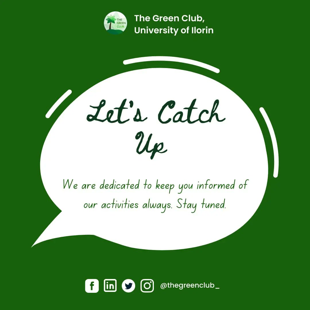 Hello beautiful students of the prestigious Better By Far Institution! This is a warm welcome to you from us The Green Club 💚we are excited to show you what we were up to last semester so we will be doing a little catch up exercise!!
#greenclub #unilorin #green #back2school