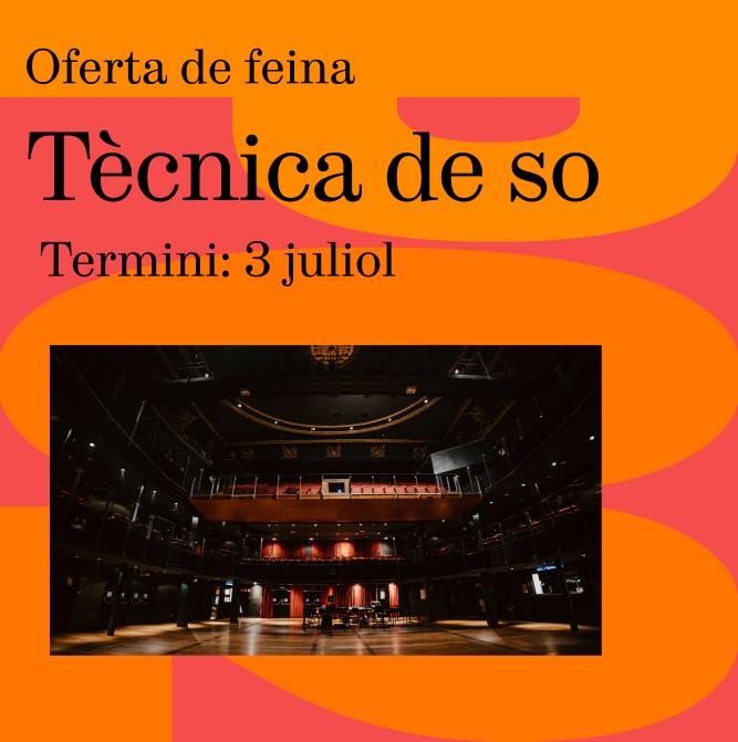 📢Oferta de feina |  Vols treballar amb nosaltres? Busquem incorporar a l'equip una tècnica de so! 

📅Incorporació: setembre 2023
‼️Termini de presentació: 3 de juliol 
➡️Més info: bit.ly/P62-Tecnica-so