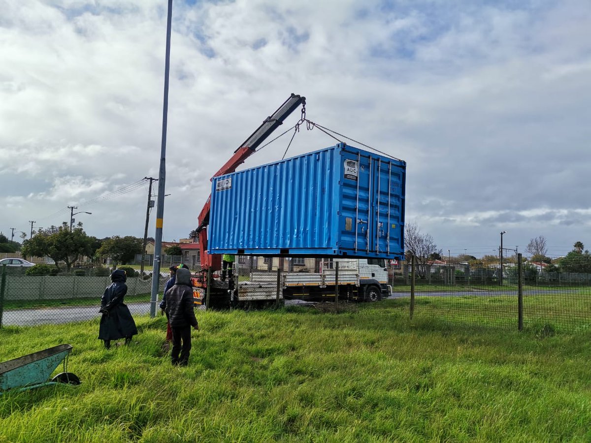 We can't contain our excitement! Our dream of our first #KOSGarden is slowly coming to life. Thanks to the support of the Western Cape Department of Agriculture, we secured storage space so that we don't have to transport our #gardening tools to and from the #garden.