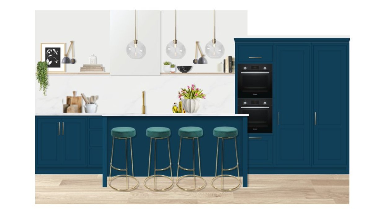 MyBespokeRoom's tweet image. Check out this stylish kitchen! 💙 Want more inspiration? Then click the link to sign up to be a part of our design community so you can be kept up to date on all the latest home decor trends: bit.ly/3a0bdif

#kitchengoals #homedecor #bluekitchen