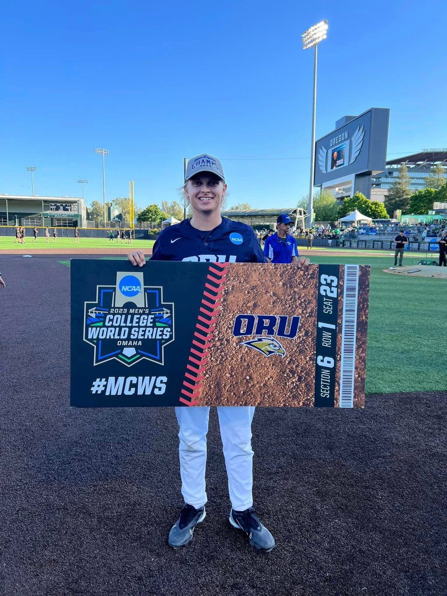 RCCcougars's tweet photo. Former Redlands baseball player Parker Ward punches his ticket to the CWS! #Cougs https://t.co/O6ZZ8aQx9H