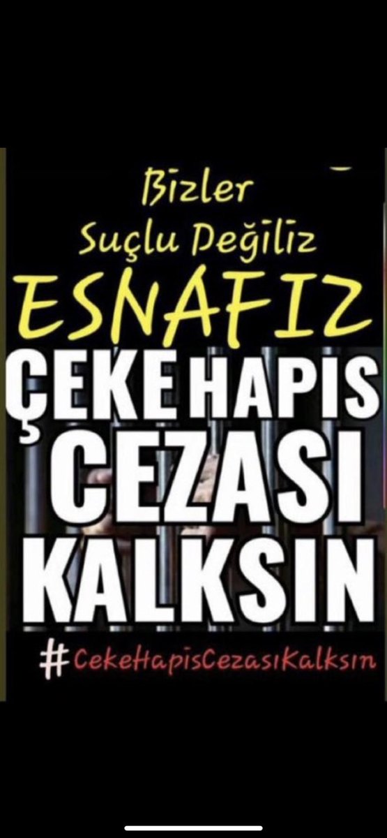<a href="/halktvcomtr/">Halk TV</a> <a href="/ekremacikel/">Ekrem Açıkel</a> <a href="/ekremacikel/">Ekrem Açıkel</a>
Bey
Zenginleri konkordato ile koruyan yasalar onlardan tahsilatlarını yapamayan çekini ödeyemeyen esnafları hapse mahkum ediyor.

Yüzbinlerce esnaf #CEKEHAPİSCEZASIKALKSIN diye olmayan suçlarına af istiyorlar.
Ama muhalefet dahil kimsenin umurunda değil