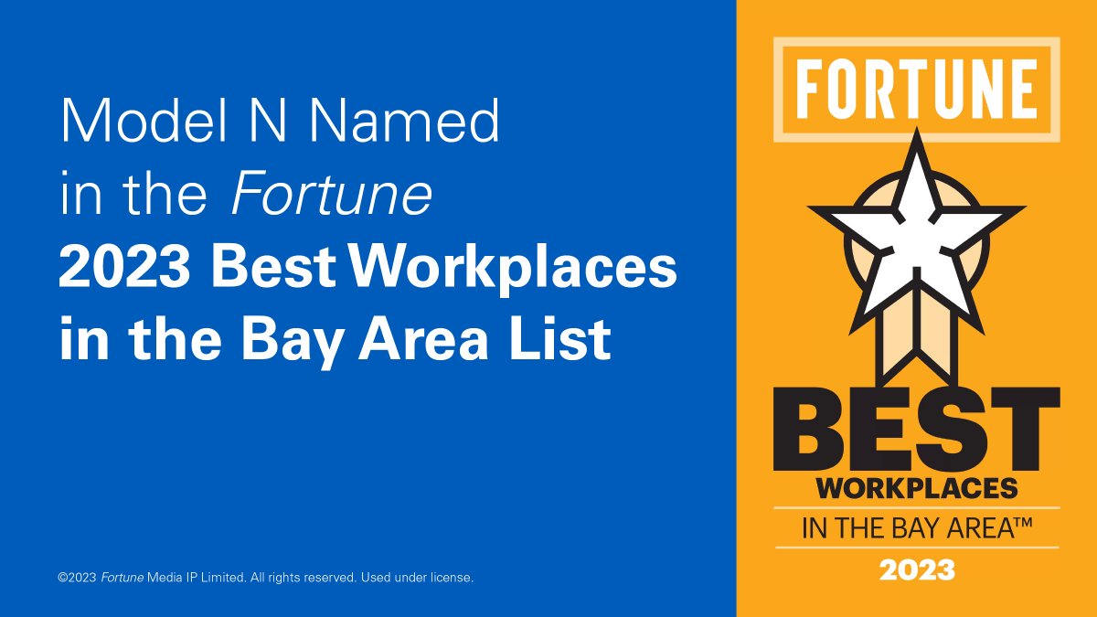 ModelN's tweet photo. [Breaking News] @FortuneMagazine and @GPTW_US honored #ModelN as one of this year’s Best Workplaces in the Bay Area. Read more about the award here: https://t.co/IzSDY1k97m  

#ModelNLife #EmployeeExperience #GPTWCertified #BestWorkplaces https://t.co/QMx6jtRisT