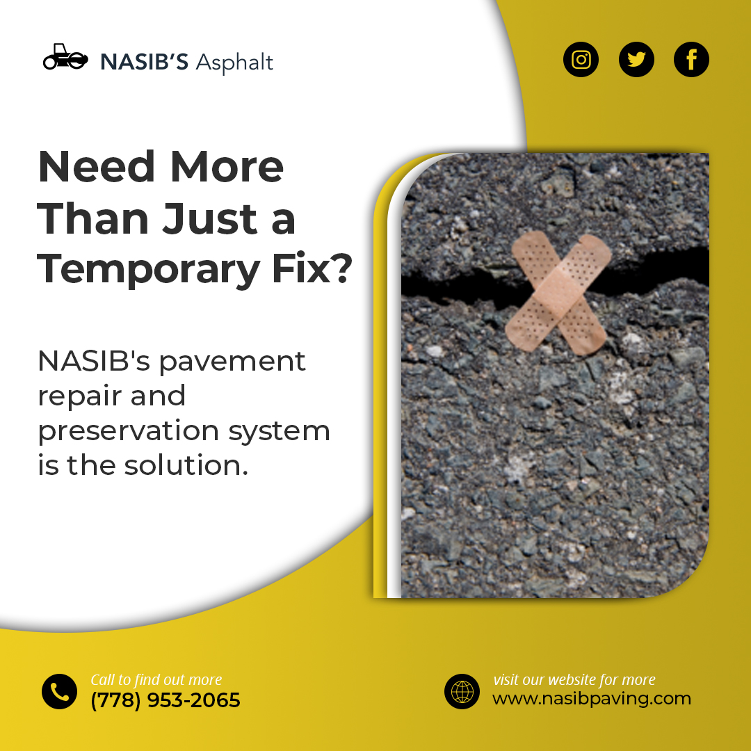 nasibsasphalt's tweet image. 🚧 Asphalt Repairs: No More Temporary Fixes! 🚧
At Nasib Paving, we provide long-lasting solutions for your asphalt repairs.
Choose us for reliable asphalt repairs that go beyond temporary fixes. Contact us today! 🛠️✨

#AsphaltRepairs #LongLastingSolutions #QualityMaterials