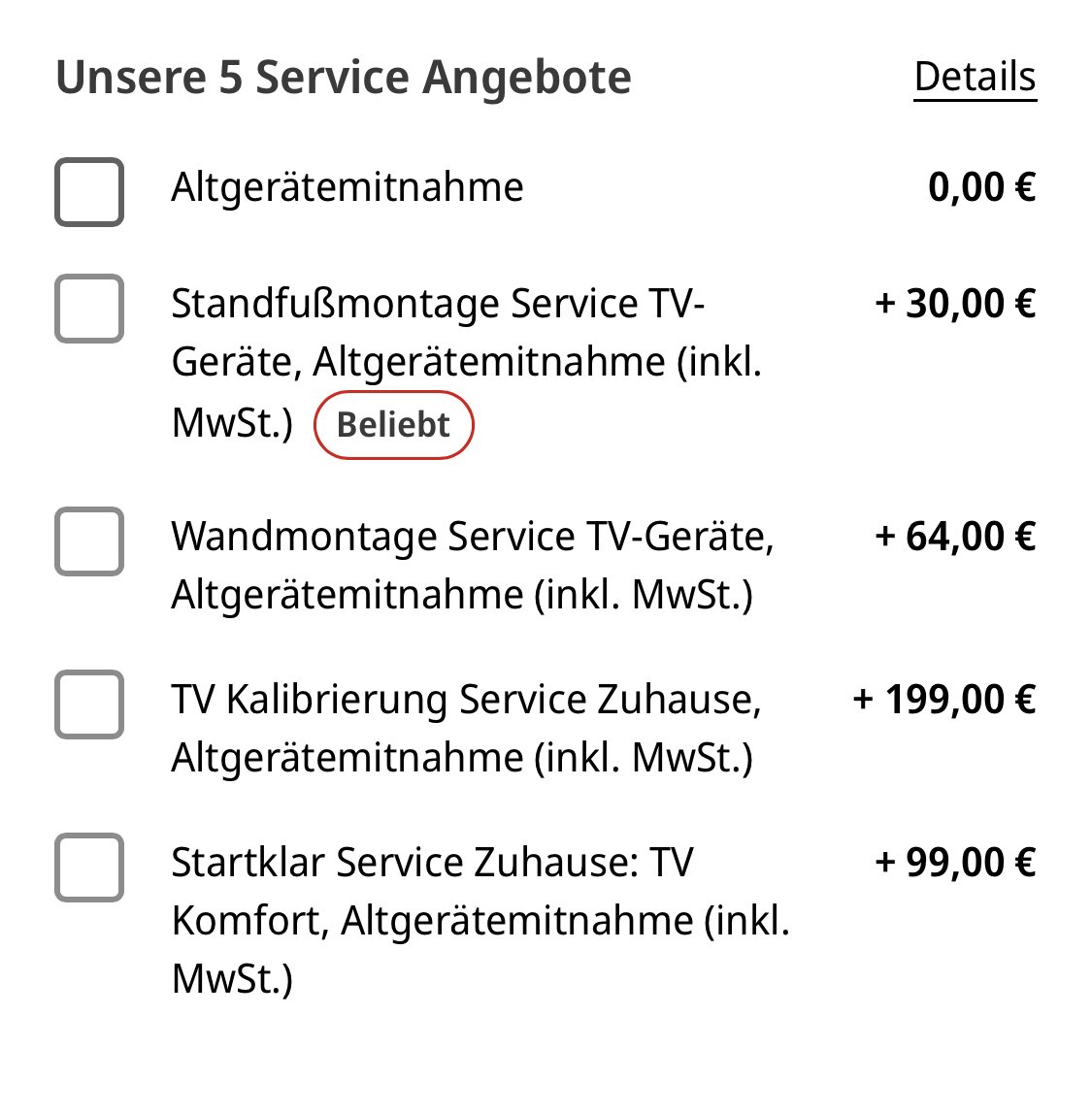 cndscnds's tweet photo. @tirasemr Yaklaşık 15 EUR istemişler, uygun bence.  Almanya’da Mediamarkt tv servis ücretleri resimde ki gibi. Orda da 2 dübel burda da 2 dübel :) Ordakide insan, buradaki de. Üstelik Türkiyede ilk montaj genelde ücretsiz yapılıyor. https://t.co/WSM6TL8Yo8