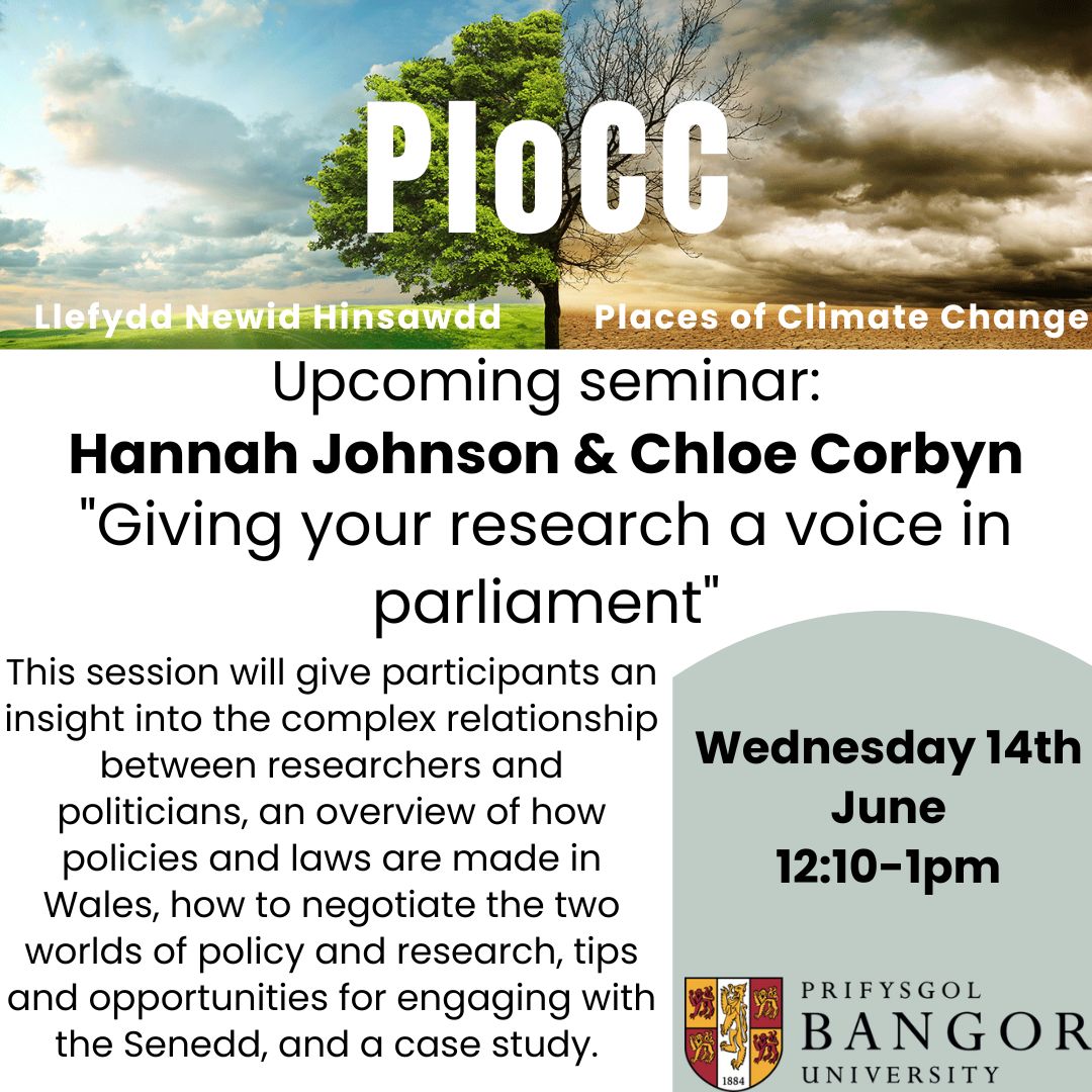 Just a reminder of our upcoming online seminar this Wednesday lunchtime with Chloe Corbyn and Hannah Johnson. Please email c.patterson@bangor.ac.uk if you wish to attend or for any further information!
<a href="/BangorUni/">Bangor University</a>