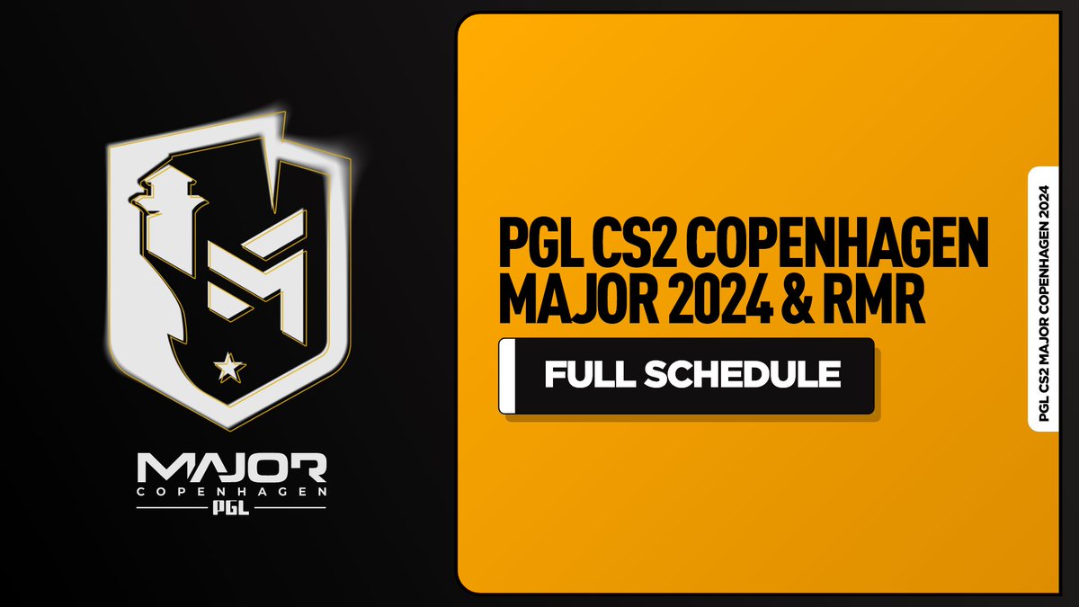 📆 PGL CS2 Copenhagen Major 2024 and Regional Major Rankings update!

☑️ Check out the full schedule of the RMR and Major here: bit.ly/42FX5zH

🎫 Tickets sale will begin soon, so stay tuned!

#PGLMAJOR