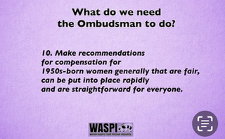 #WASPI's final requirement from @PHSOmbudsman as he reexamines injustice due to @DWPgovuk maladministration. A just remedy must be fast, straightforward and respectful of #1950s women.
#FairAndFastCompensation NOW