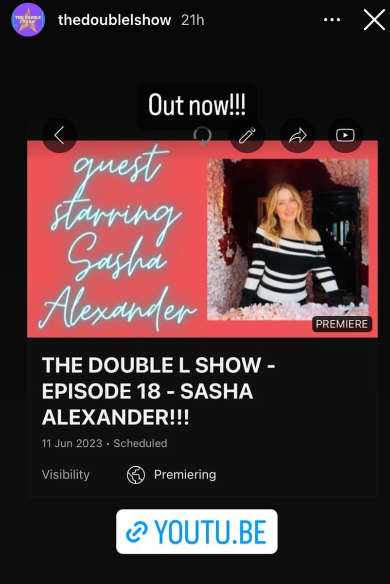 Watch this incredible interview with Sasha with  thedoublelshow on Instagram, The link to watch is in their bio! It’s really worth a watch❤️