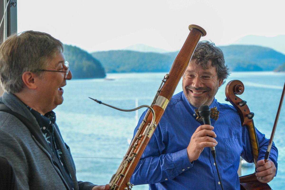 prismafestival's tweet photo. A long-standing tradition continued last night with a musical kickoff dinner for the @prismafestival at The Laughing Oyster Restaurant overlooking beautiful #OkeoverArm. #DesolationSound #LaughingOyster #WeArePRISMA https://t.co/r8JwKIaU4g
