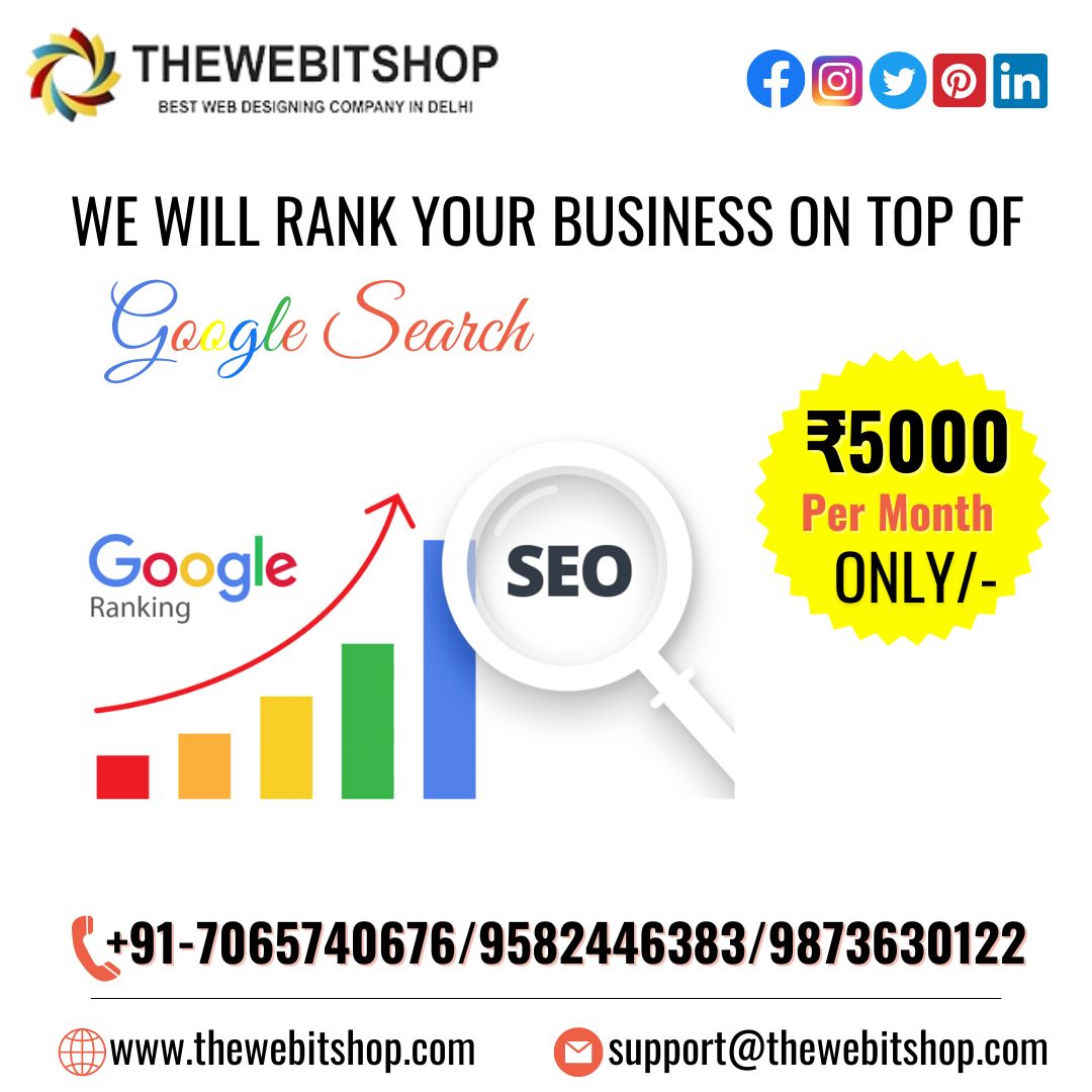 RT TheWebITShop SEO Service- Rank your business on top of all search engines.
Monthly 5000/- only

🔘 #TheWebITShop® in Delhi NCR Rated No.1 Web Designing Company in India. 
#seo #socialmediamarketing #socialmedia 

📞+91-7065740676/9582446383
📧support…