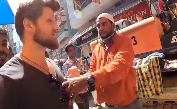 Expected headlines:

A saffron-clad man manhandled a foreigner in Modi’s new India- Washington Post.
 
A saffron-clad, Hindi-speaking man assaults a foreigner in Bengaluru and defames Kannadigas- Quint.
 
A Muslim man was arrested for fighting off foreigners like Tipu Sultan- The…