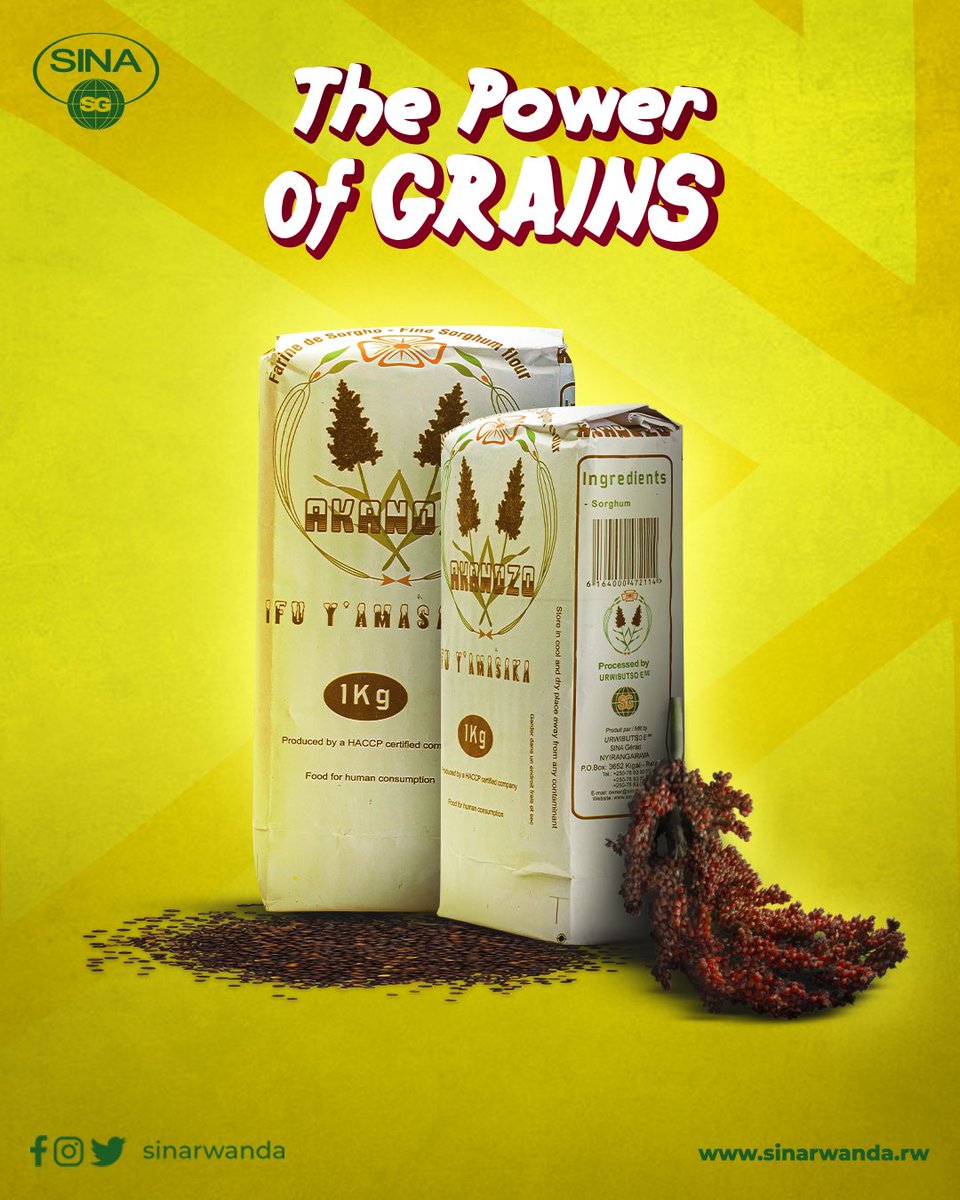 SinaRwanda's tweet photo. Our flour is made from 100% millet grains, making it an excellent choice for people looking for a healthier and tastier option. #byosenikurinyirangarama #sinarwanda https://t.co/fg96mZD6yz