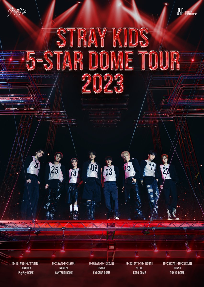Stray Kids(스트레이 키즈)
5-STAR Dome Tour 2023 Seoul Special

2023.09.30 (SAT)
2023.10.01 (SUN)

@ KSPO DOME (올림픽체조경기장)

#StrayKids #스트레이키즈
#5_STAR
#5_STAR_DOMETOUR
#5_STAR_DOMETOUR_Seoul_Special
#YouMakeStrayKidsStay