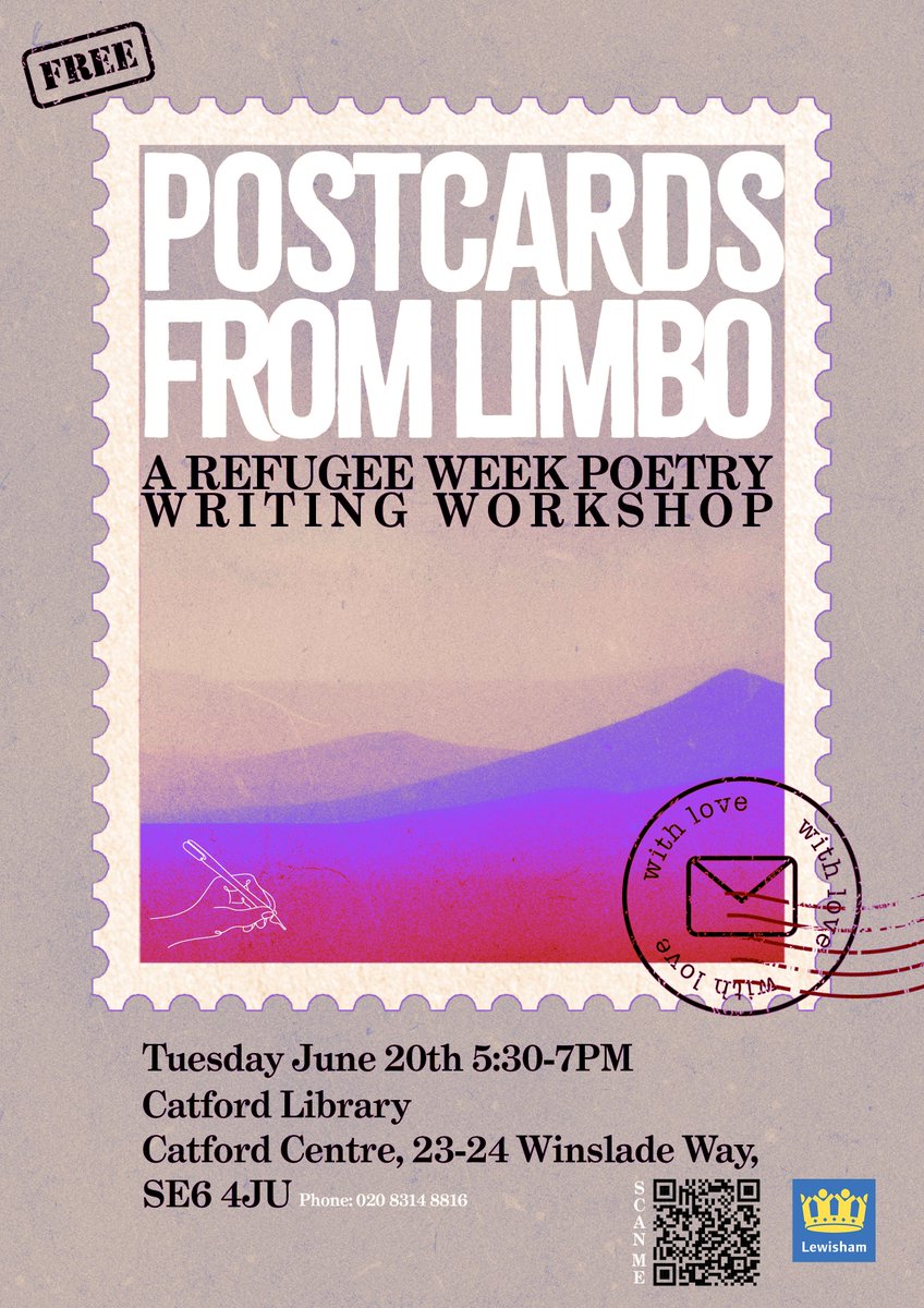 Laila Sumpton (@lailanadia) on Twitter photo What does living in limbo mean to you? Join my #RefugeeWeek #poetry workshop 20th June 5:30 #Catford Library <a href="/LewishamLibs/">Lewisham Libraries</a> & explore portraits from <a href="/gignouxphotos/">Gignoux Photos</a> & poems from <a href="/JRSUK/">Jesuit Refugee Service UK</a>.
Thanks for posting <a href="/natpoetrylib/">National Poetry Library</a>! nationalpoetrylibrary.org.uk/events-exhibit… What does living in limbo mean to you? Join my #RefugeeWeek #poetry workshop 20th June 5:30 #Catford Library <a href="/LewishamLibs/">Lewisham Libraries</a> & explore portraits from <a href="/gignouxphotos/">Gignoux Photos</a> & poems from <a href="/JRSUK/">Jesuit Refugee Service UK</a>.
Thanks for posting <a href="/natpoetrylib/">National Poetry Library</a>! nationalpoetrylibrary.org.uk/events-exhibit…