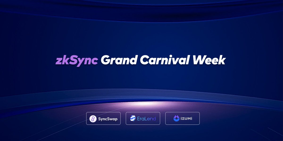 taskonxyz's tweet image. Get ready for zkSync Grand Carnival Week with #zkSync! 🚀

Every day, a different project will host a campaign on #TaskOn. Participate &amp;amp; Claim your free #CAPs! 🤩

Stay tuned for a week filled with fun, and rewards 🎁   

#Crypto #Web3 #Airdrop