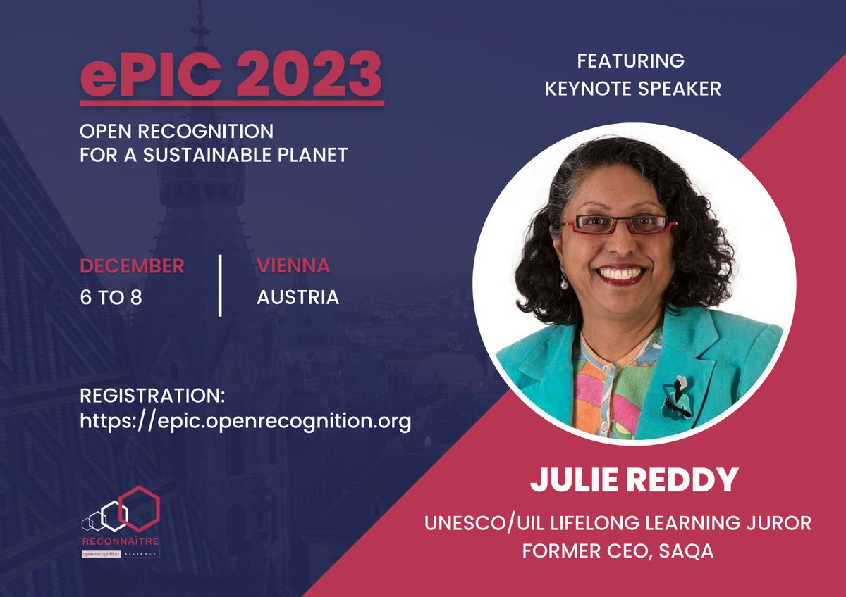 #openrecognition for a #sustainableplanet ! Vienna from 6 to 8 december 2023!

Find out the conference tracks and/or join the conversation at ePIC 2023: epic.openrecognition.org

#openrecognition #openbadges #lifelonglearning #openepic